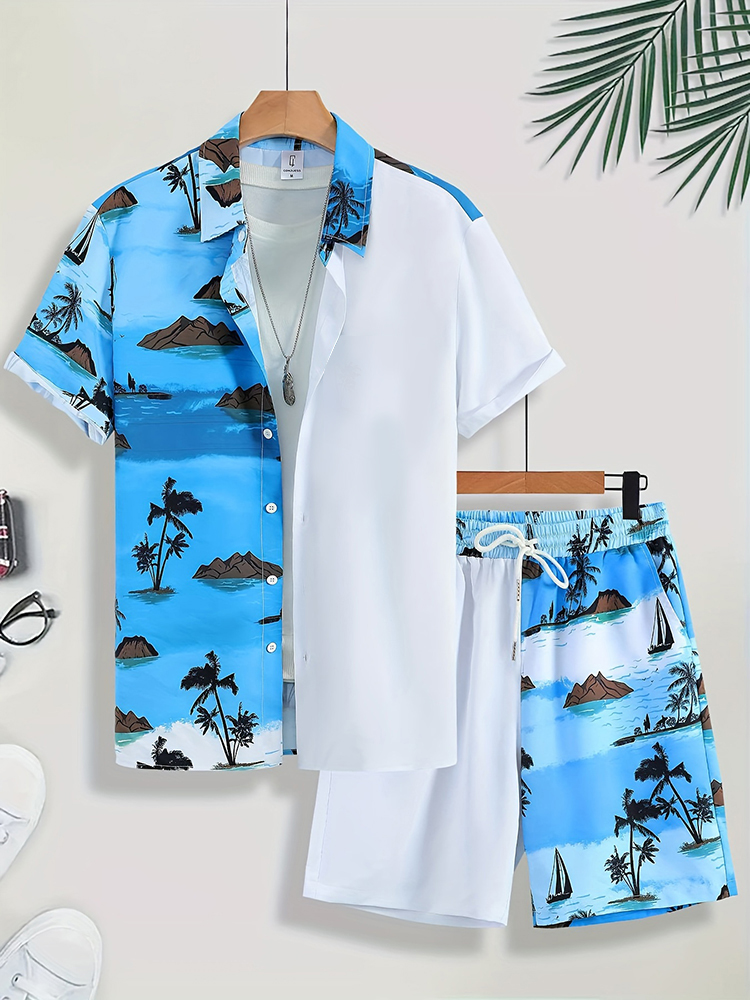 Beach Shirt Hawaiian - Summer Coconut Tree 3D Print Men