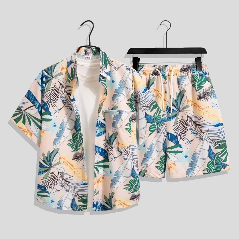 Beach Shirt Hawaiian - Hawaiian Style Shirt Set Men's Summer