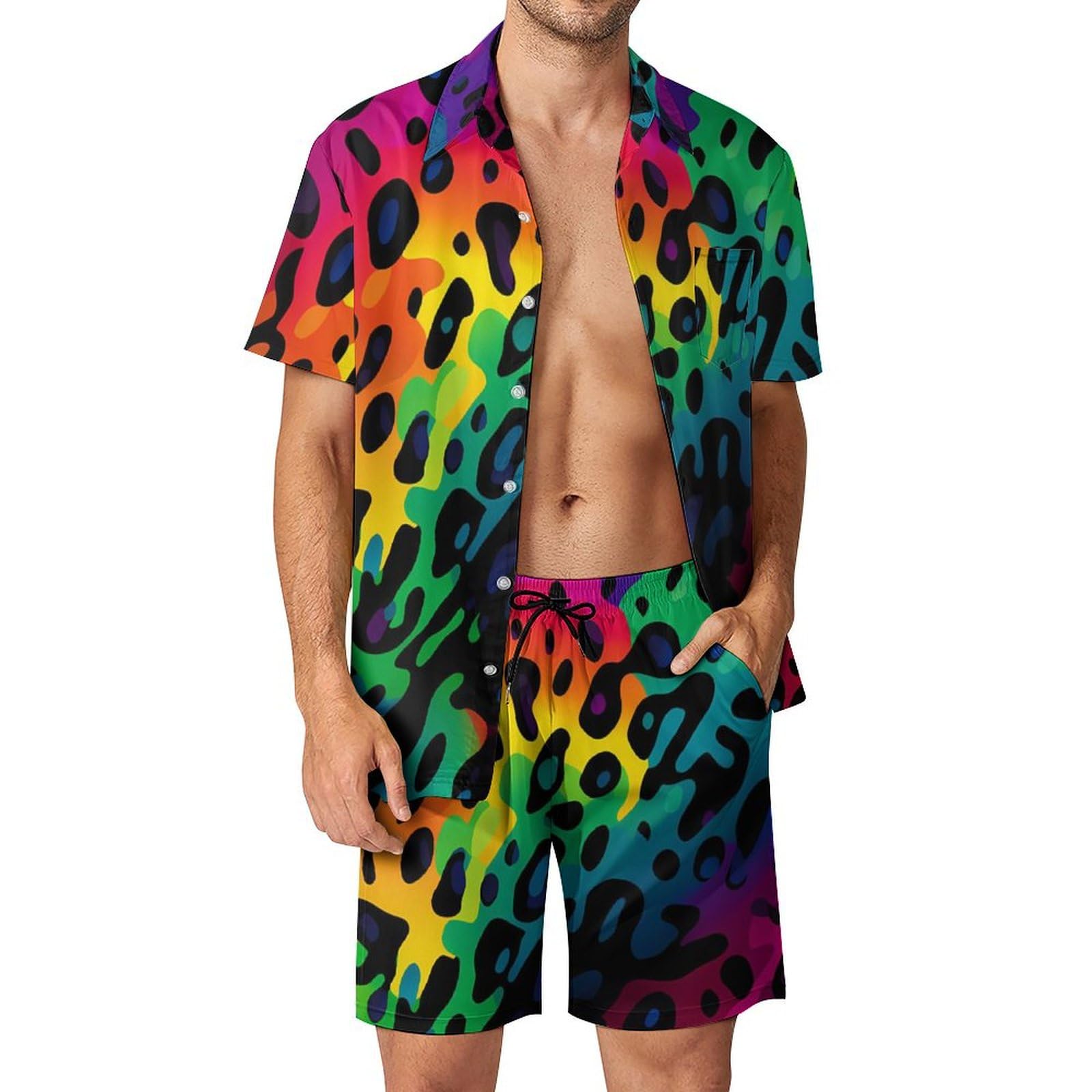 Beach Shirt Hawaiian - Summer Irregular Geometric 3D Print Men