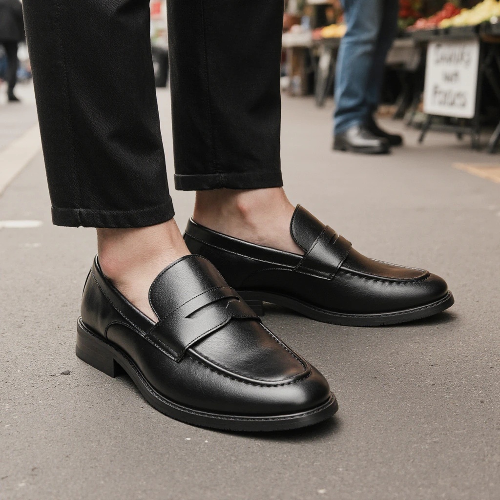 Men's Black Penny Loafers Clas - Summer Clothing Office review and price