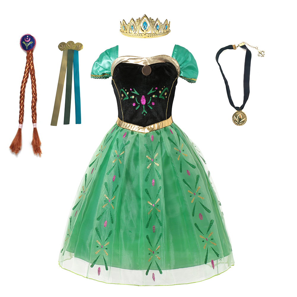 Anna Costume For Kids Girl Fan - Summer Kids Clothing review and price