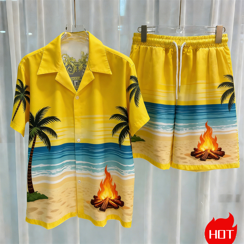 Summer Men's Shirt Sets 3D Coc - Beach Shirt Hawaiian review and price