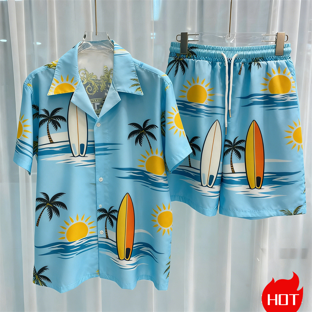 Summer Men's Shirt Sets 3D Coc - Beach Shirt Hawaiian review and price