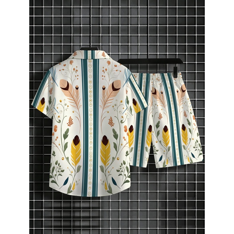 Mens 2 Piece Summer Outfit Haw - Beach Shirt Hawaiian review and price