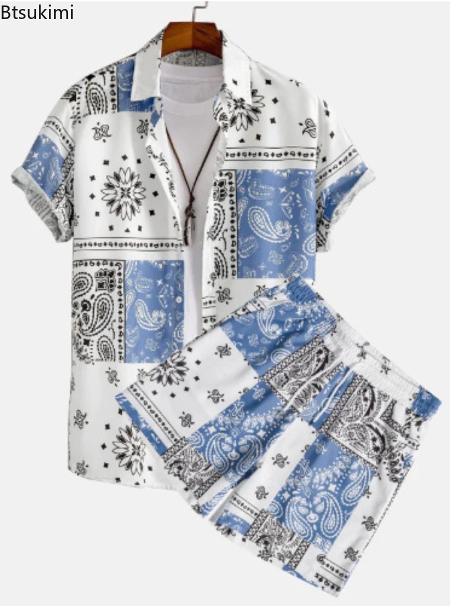 2026 Summer Men's Sets Fashion - Beach Shirt Hawaiian review and price