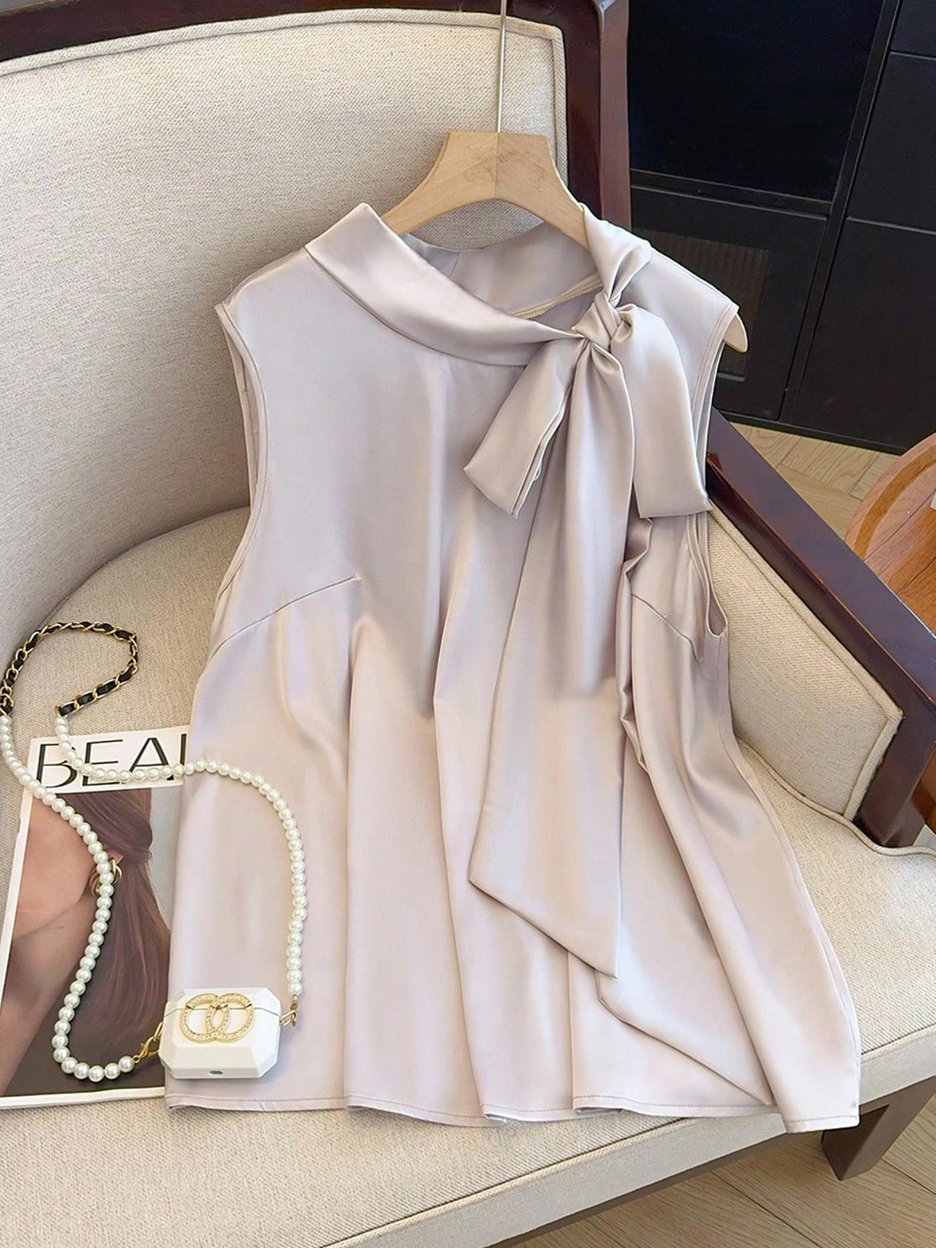 【Plus Size】 Solid Color Tie Fr - Summer Clothing For Plus Size Women review and price