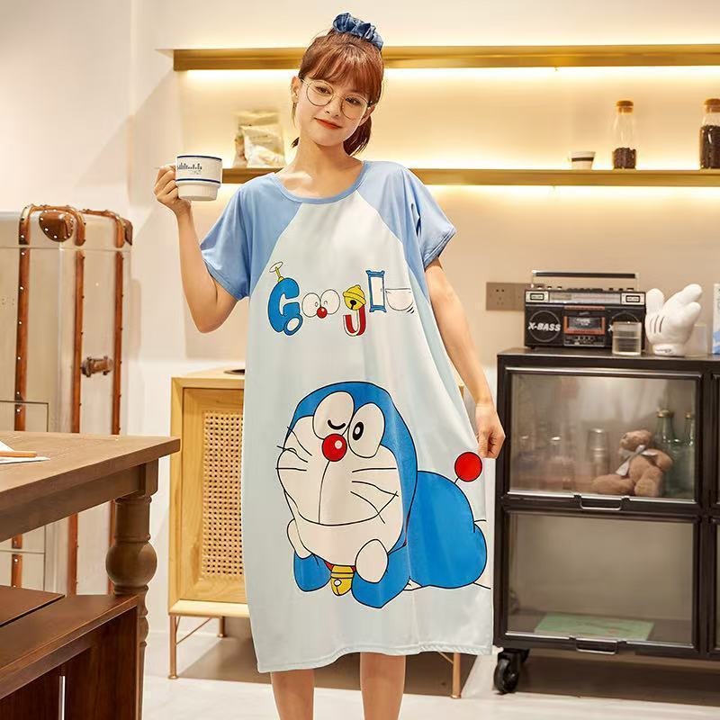 Doraemon cute nightdress for w - Summer Nights Clothing review and price