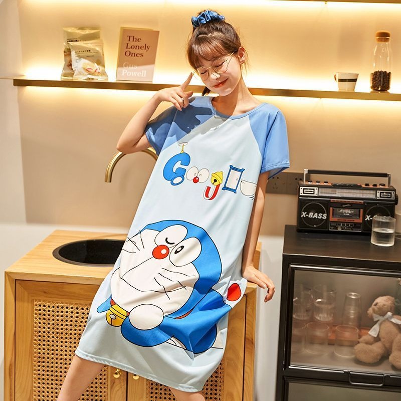 Doraemon cute nightdress for w - Summer Nights Clothing review and price