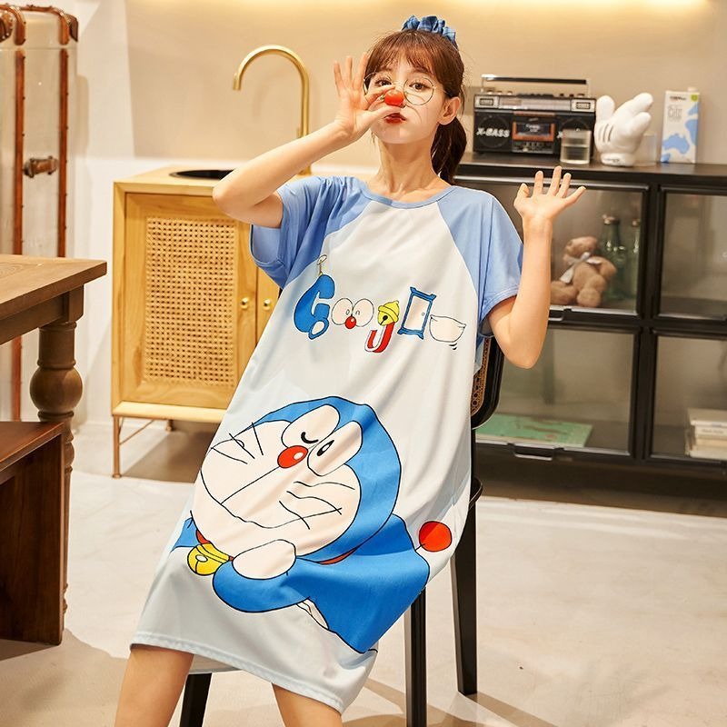 Doraemon cute nightdress for w - Summer Nights Clothing review and price