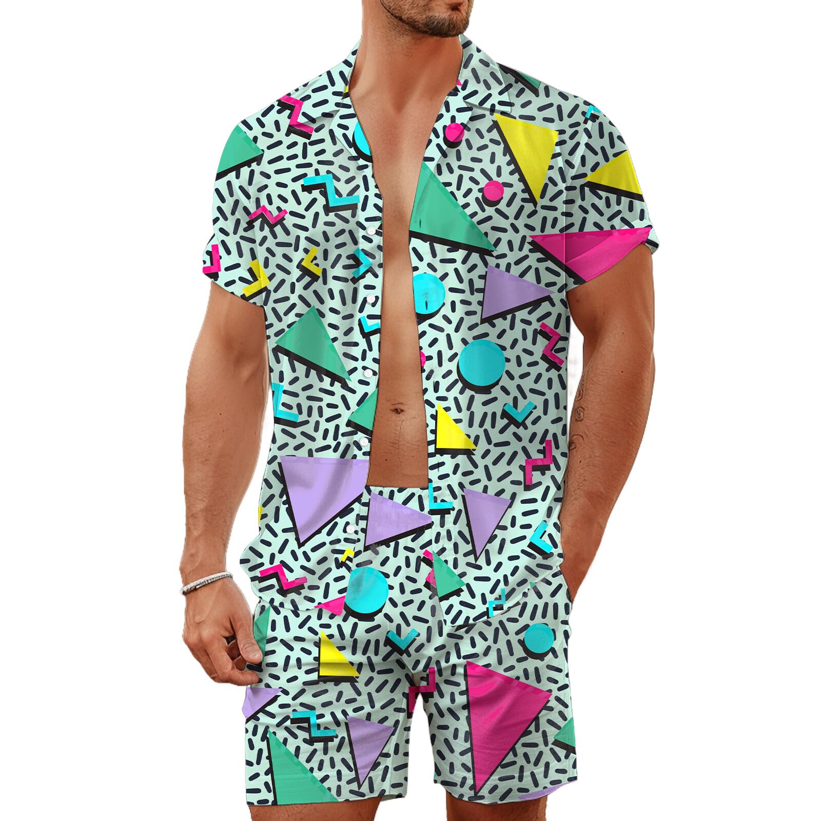 Summer Irregular Geometric 3D  - Beach Shirt Hawaiian review and price