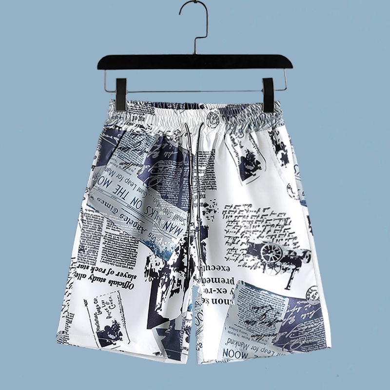 Men's Newspaper Printed 2-piec - Beach Shirt Hawaiian review and price