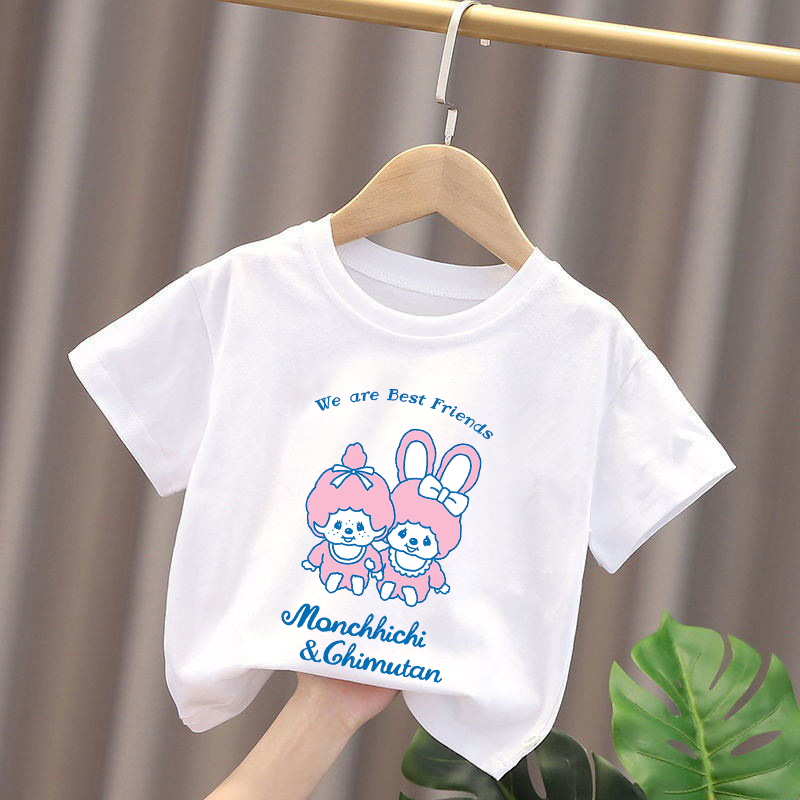Monchhichi Kids T-shirts Anime - Summer Kids Clothing review and price