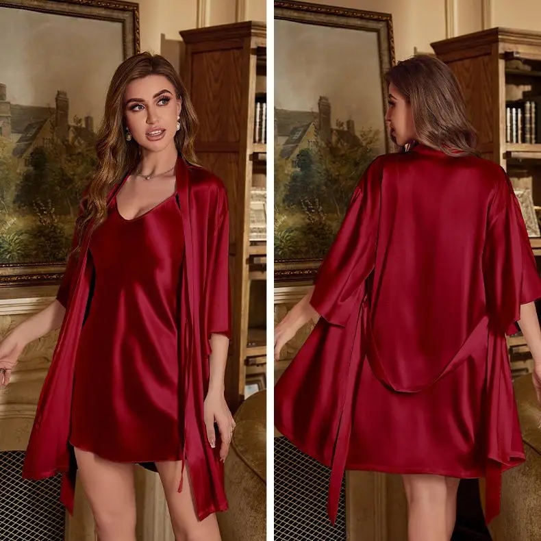 2PC Robe Suit Women Rayon Bath - Summer Nights Clothing review and price