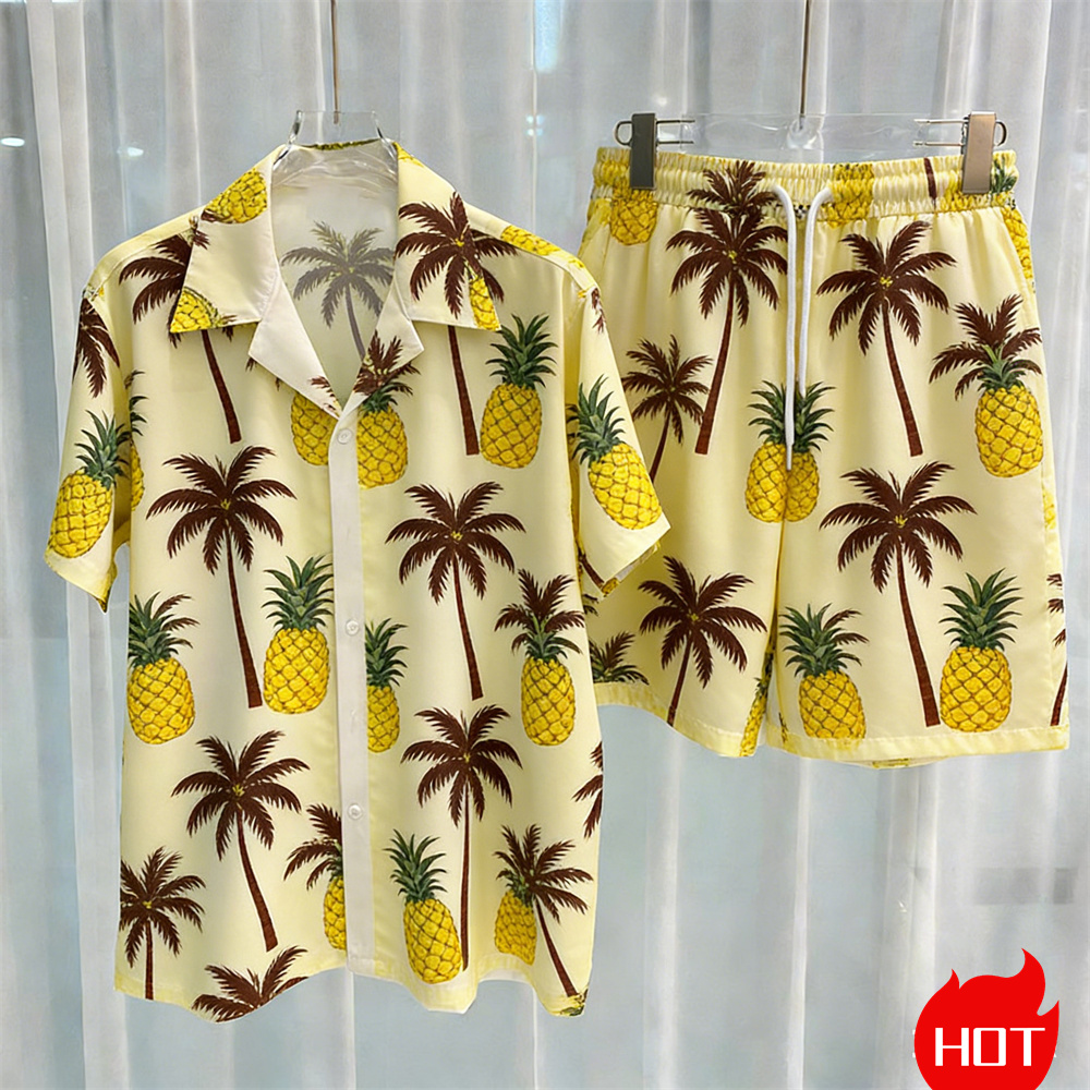 Summer Men's Shirt Sets Plants - Summer Clothing Patterns review and price