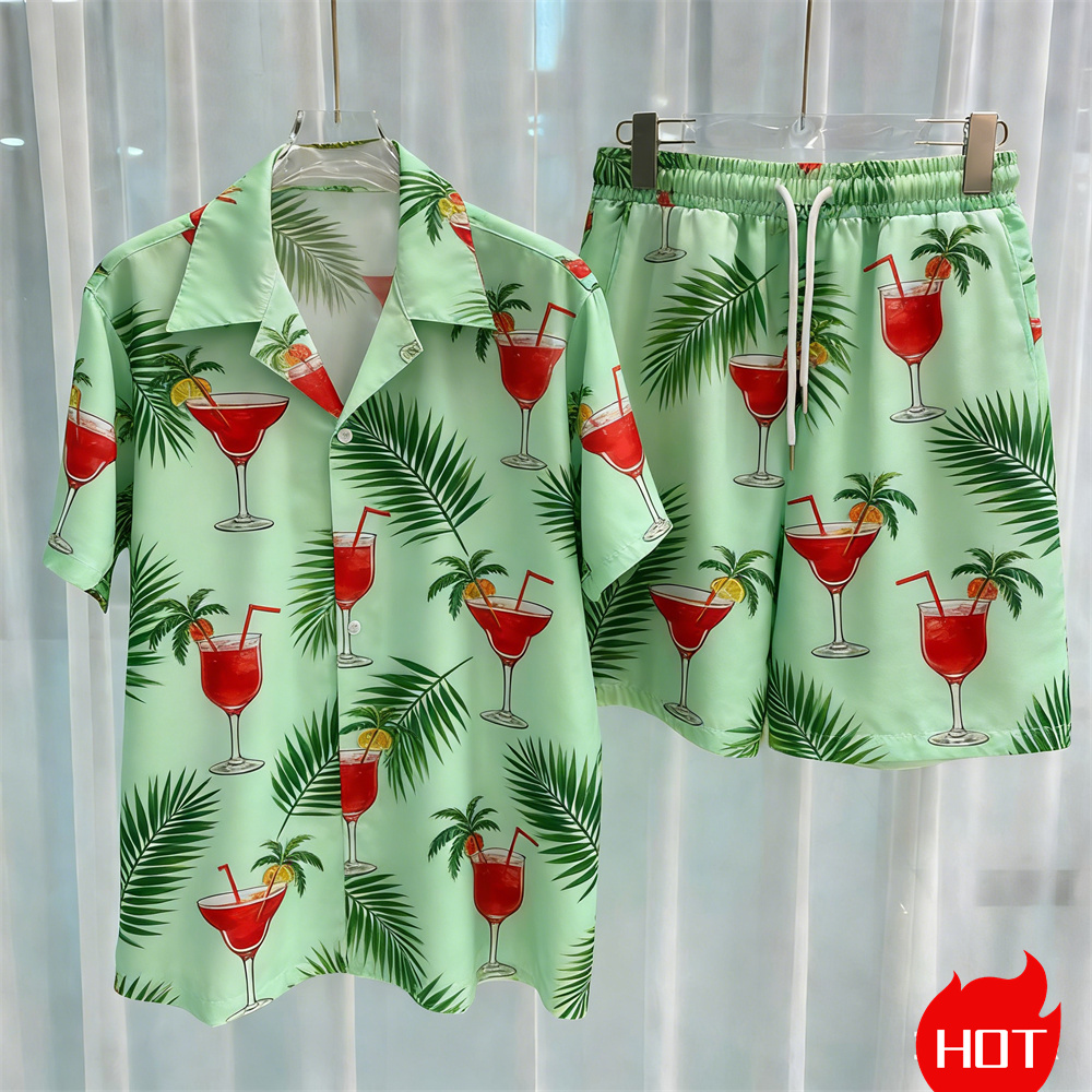 Summer Men's Shirt Sets Plants - Summer Clothing Patterns review and price