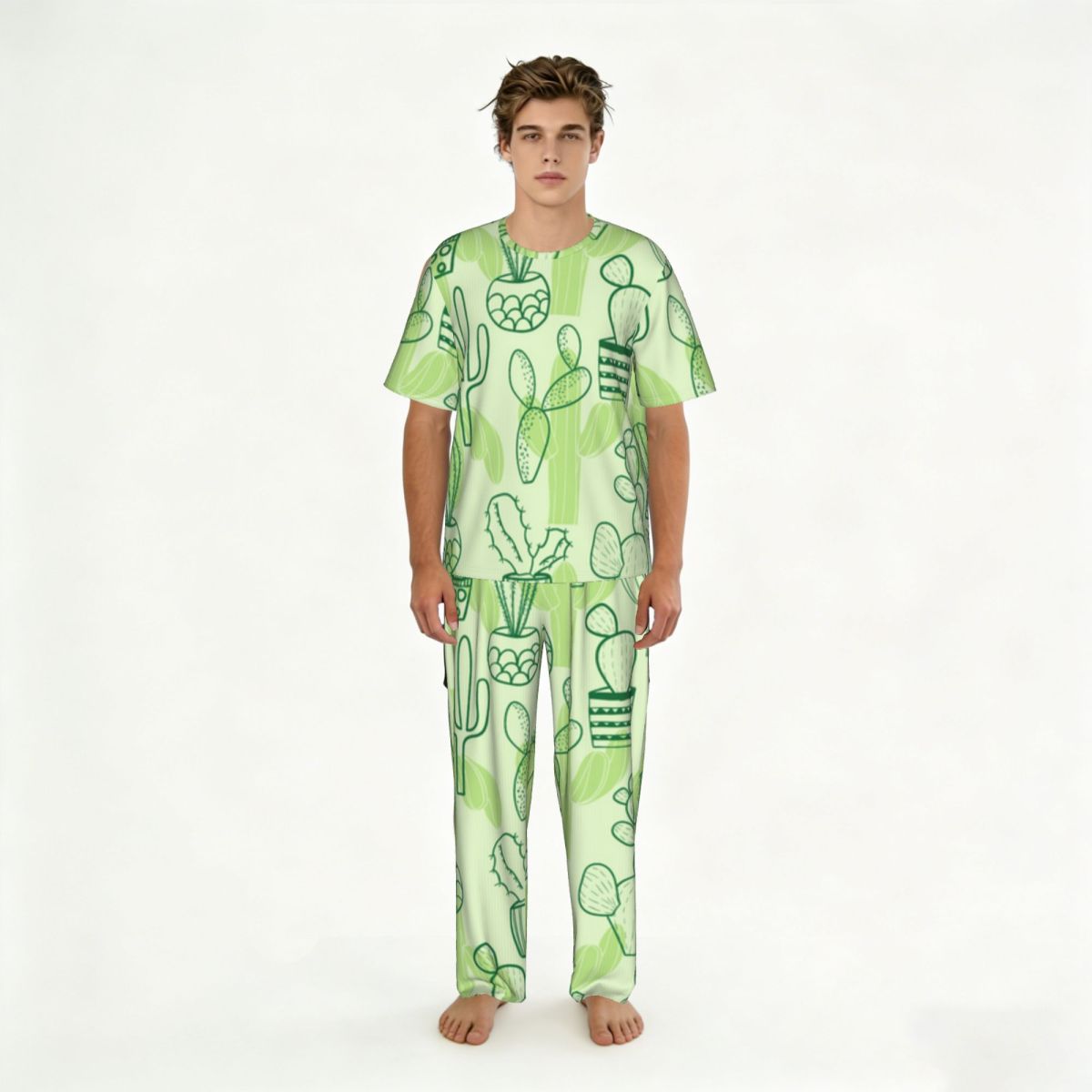 Men Pajamas Suit Short Sleeved - Summer Clothing Patterns review and price