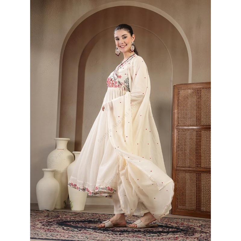 White Cotton Anarkali Kurti Se - Summer Clothing Pakistan review and price