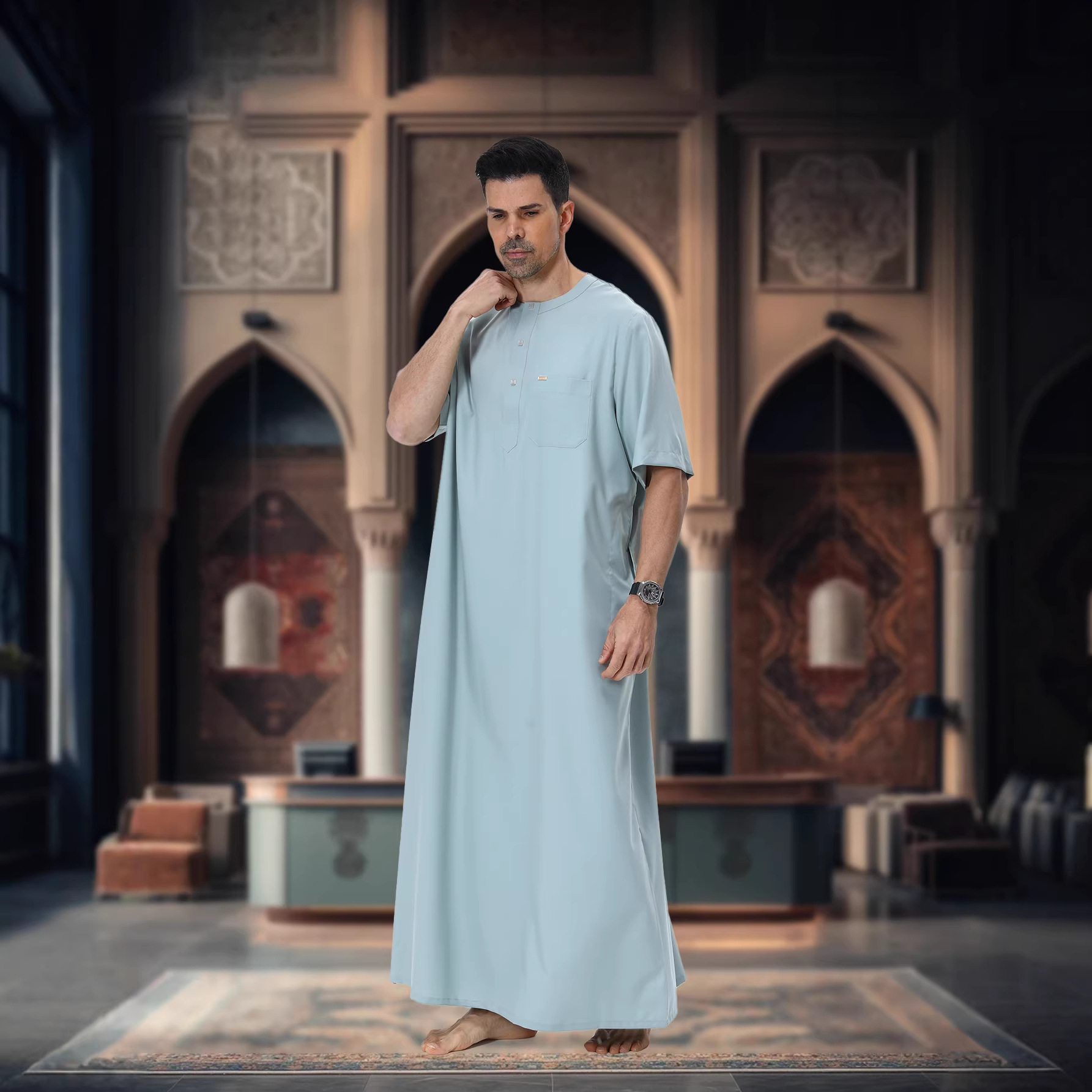 Muslim Men Abaya Kaftan Pakist - Summer Clothing Pakistan review and price